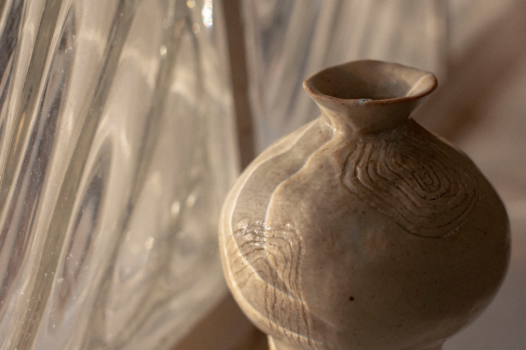 Solitude Vase with glaze drips and wheel-thrown lines