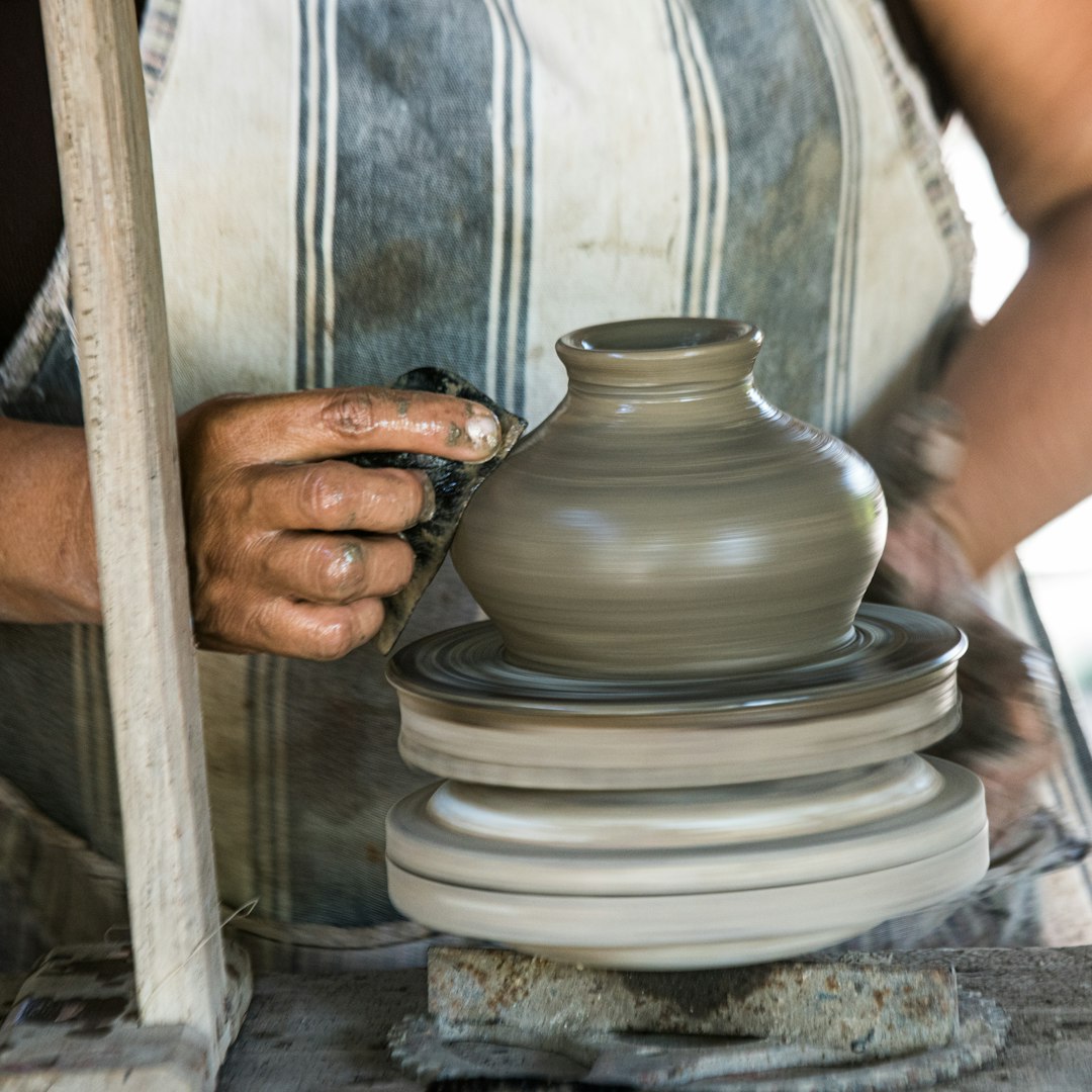 Speckled Vase with cream and rust glaze